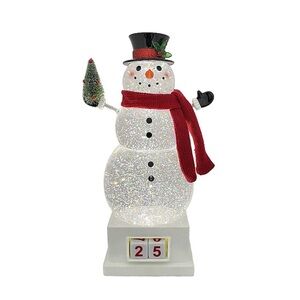 St. Nicholas Square Snowman Snow Globe Christmas CountdownTable Decor Calendar